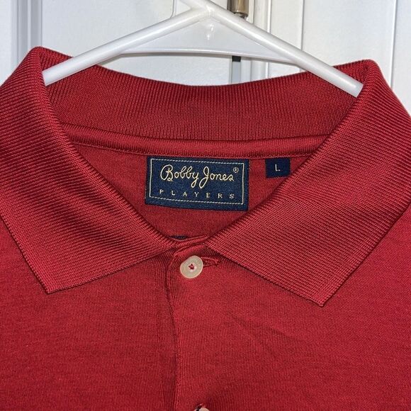 New Bobby Jones Sunday Red St Andrews Scotland Old Course Golf Polo LS shirt L - Picture 4 of 4